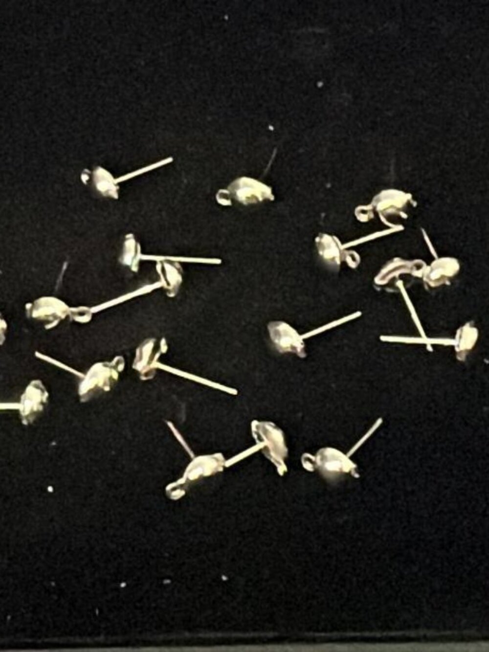 Lot of 19 Silver Tone Button with Ring Studs